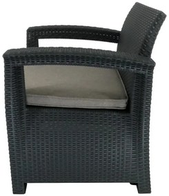 Súprava záhradného nábytku v antracitovej farbe