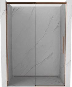 Mexen Rox, posuvné sprchové dvere 155 cm, 8mm číre sklo, ružové zlato profil, 8C2-155-000-60-00
