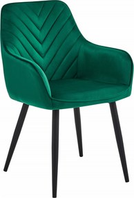 Otočné kreslo NANA -tmavozelený zamat / čierne nohy