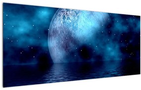 Obraz Mesiaca nad hladinou mora (120x50 cm)