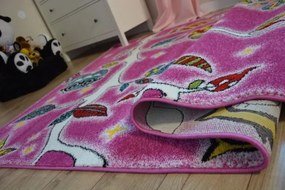 Detský koberec Kids Forest ružový C427