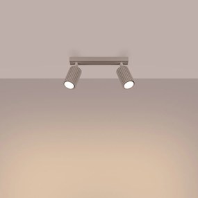 Bodové svietidlo Karbon, 2x tmavobéžové hliníkové tienidlo, (možnosť polohovania)