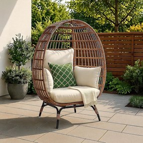 Záhradné kreslo vajíčko Avenberg ZAIRA, prírodné