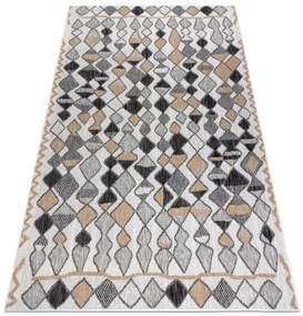 Dywany Łuszczów Kusový koberec Cooper Sisal Diamonds 22217 ecru/black – na von aj na doma - 120x170 cm