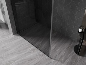 Mexen Kioto-XF, sprchová zástena s rámom 140 x 202 cm, 10mm šedé sklo, grafitový profil, 800-140-104-95-40-X