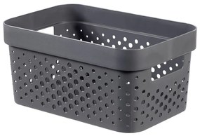Sivý úložný košík Curver Infinity Dots, 4,5 l