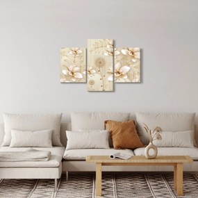 Obraz - Kompozícia zlatých kvetov (90x60 cm)