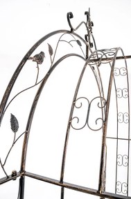 Pergola na popínavé rastliny GS22232 s bránkou - Bronzová