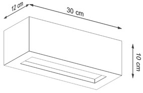 Nástenné svietidlo Vega, 1x betónové tienidlo, (30 cm)