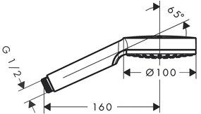 Hansgrohe Crometta, ručná sprcha 1jet, biela/chrómová, HAN-26331400