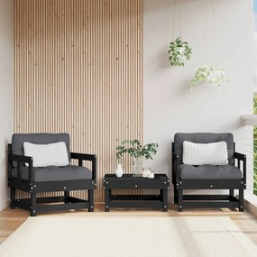 Záhradné stoličky 2 ks čierne borovicový masív 825391