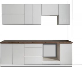 Kuchynská linka Aspen 240cm biela