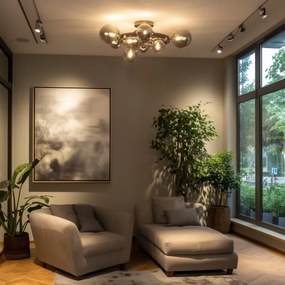 Brilagi - LED Prisadený luster MILLA 10xG9/3W/230V čierny chróm/dymová