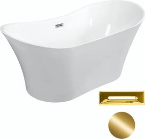Besco Akrylátová voľne stojaca vaňa Amber 170x80 BESCO-Typ výpuste: Click-Clack s prepadom, grafit, BESCO-Rozmery: 170x80, BESCO-Farba: Biela