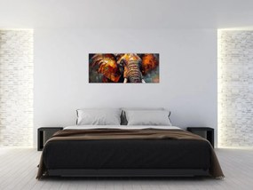 Obraz - Maľba slona (120x50 cm)