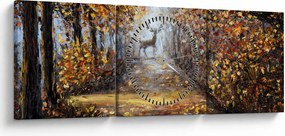 Obraz - Duch lesa (s hodinami) (90x30 cm)