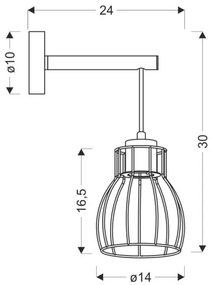 Nástenné svietidlo BERNITA 1xE27/60W/230V