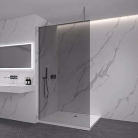 CERANO - Sprchová zástena Walk-in Onyx Top L/P - guľatá vzpera - chróm, grafitové sklo - 120x200 cm, CER-CER-8050BD1425