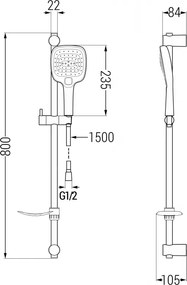Mexen sprchový set DF17, chróm/biela, 785174582-02