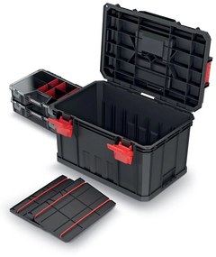 Kufor na náradie C, 2 prepážky + organizéry, čierna