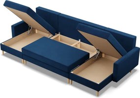 Sedacia súprava BLANK Elegant v tvare U tmavomodrá