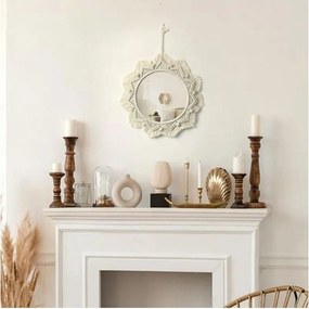 Tutumi REA, nástenné zrkadlo Boho 50cm(zrkadlo 34cm), 322049, HOM-03005