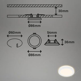 Briloner 7055-036 - SADA 3x LED Kúpeľňové podhľadové svietidlo LED/3W/230V IP44