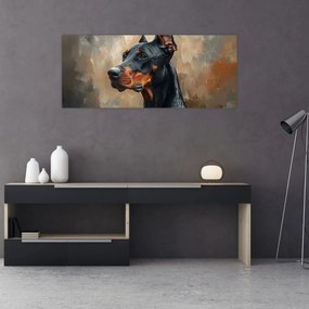 Obraz - Portrét Dobermana (120x50 cm)