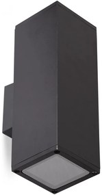 Vonkajšie nástenné svietidlo 2xGU10/35W/230V IP54 hranatý čierna