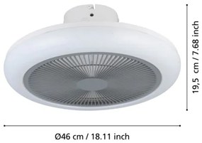 Eglo 35138 - LED Stmievateľný stropní ventilátor KOSTRENA LED/25,5W/230V šedá +DO
