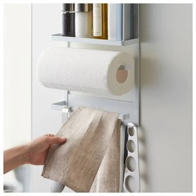 Veľký biely magnetický držiak do kuchyne YAMAZAKI Tower Magnetic Side Rack