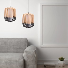 Toolight Toolight, stropné svietidlo 1xE27 APP1274-1CP, prírodná hnedá-čierna, OSW-00920