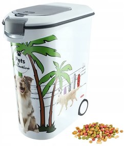 Kontajner a úložný box na granule pre psov, XXL 54 l/20 kg