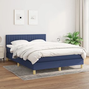 Boxspring posteľ s matracom modrý 140x190 cm látka 3140775