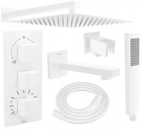 Mexen Cube, podomietková vaňová/sprchová sada DR02 s dažďovou sprchou 30cm, biela, 77503DR0230-20