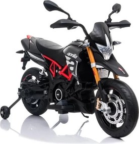 LEAN CARS Elektrická motorka pre deti Aprilia A007, čierna