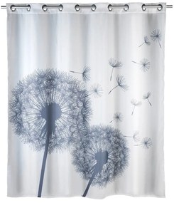 Biely sprchový záves s protiplesňovou povrchovou úpravou Wenko Dandelions, 180 × 200 cm