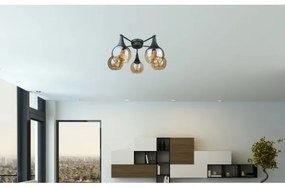 Prisadený luster STAR 5xE27/60W/230V čierna/dymová béžová