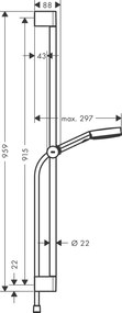 Hansgrohe Croma Select E, Vario sprchová sada so sprchovou tyčou 90 cm, biela/chrómová, HAN-26592400