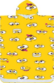 Plážové pončo SMILE žlté 80x145 cm