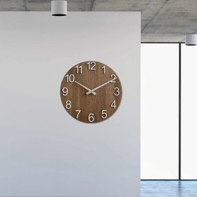 SENTOP | Luxusné drevené hodiny Orech s 3D číslicami | SENTOP MAS017-3073-silver-hands analógové