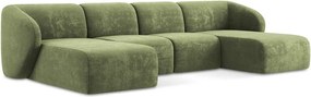 Zelená ženilková rohová pohovka (do tvaru "U") Lani – Makamii