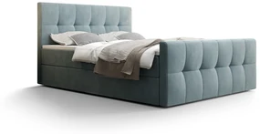 Manželská posteľ  Boxspring 180 cm Macheta (sivomodrá) (s matracom a úložným priestorom). Akcia -20%. Vlastná spoľahlivá doprava až k Vám domov. 1046729