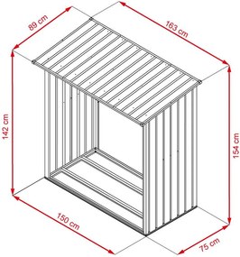 Prístrešok na drevo Avenberg BALTIC START - Hnedá