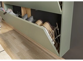 Zeleno-sivá výklopná skrinka na topánky Ameca – Germania