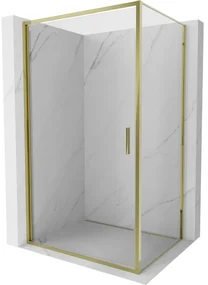 Mexen Exo, výklopný sprchový kút 85 x 95 cm, číre sklo, zlatá, 817-085-095-50-00