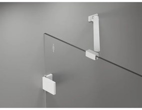 Mexen Lunar Duo, výklopný sprchový kút 120 x 115 cm, 8mm číre sklo, biely profil, 834-120L-115P-20-00