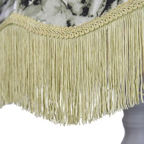 Stojacia lampa čierna s kvetinovým tienidlom a bielym interiérom 45cm - Classico