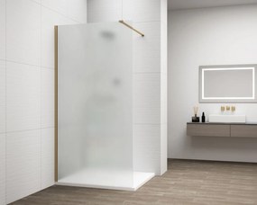 Erga Paris, sprchová zástena Walk-In 60x200 cm, 8mm sklo námraza, zlatý matný profil, ERG-V02-PARIS-060x200-FR-GB