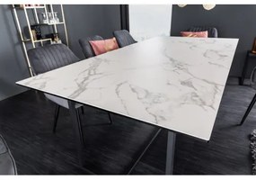 Jedálenský stôl 41088 200 x 100cm Marble Look White Ceramik  - Komfort-nábytok